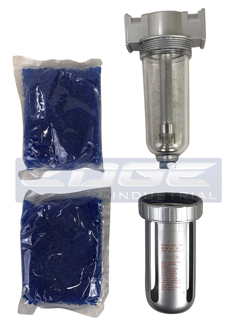 Desiccant Air Dryer For Compressed Air With Desiccant Beads Three Eighths Inch NPT Ideal For Pneumatic Tools Spray Booths