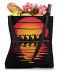 Dragon Boat Paddler Tote Bag For Men And Women Designed For Dragon Boat Racing And Dragonboating Teams Dope For Practices Gear Paddles And Festival Spectating Comfortable Durable Built For Synchronous Paddling Fans with rowing silhouette and sunset graphic.