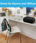 Compact Tabletop Air Purifier For Small Rooms Up To 80 Sq Ft With HEPA Type Filter on desk in dorm or office setting