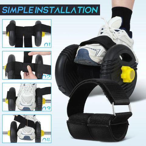 Adjustable Ankle Straps For Weight Lifting And Leg Day Workouts Durable Foot Attachments For Dumbbells in use with sneakers