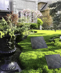 Two Piece Concrete Molds For Walkways Set DIY Easy Release Square Paver Molds For Garden Paths And Stone Patios installed on lawn