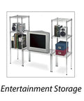 Durable Wire Shelving Unit For Pantry And Garage, Heavy Duty Metal Storage Shelves in office, entertainment, and garage settings
