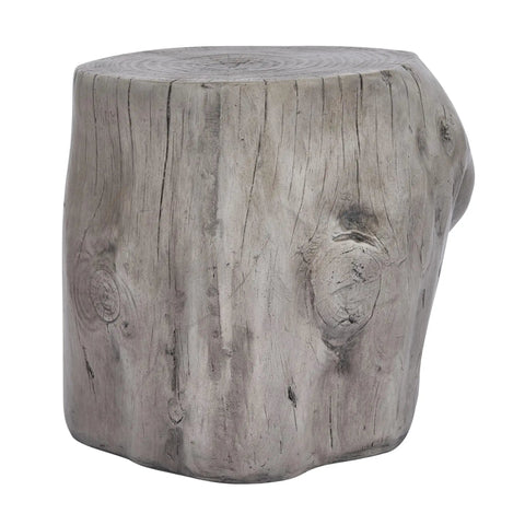 Super Sleek Tree Stump Side Table For Your Backyard Vibes And Indoor Lounge Setup Featuring Realistic Concrete Finish Totally Dope Accent Table For Modern Patio Or Cozy Living Room Space In Antique Grey