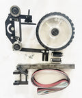 Heavy Duty Desktop Belt Sander With Smooth Stepless Speed Regulation And Three Badass Grinding Wheels Top Tier Bench Grinder For Woodshop Projects 1500W 110V parts including pulleys and grinding wheel.