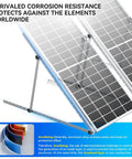 Upgraded 47 Inch Adjustable Solar Panel Tilt Mount Brackets Set with Foldable Tilt Legs for 100 to 500 Watt Panels shown in anodized finish