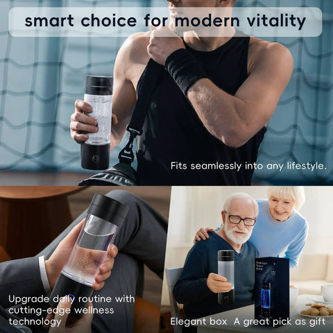 Hydrogen Water Bottle Generator 4 In 1 Portable Machine Delivers 3000 PPB Hydrogen SPE And PEM Technology displayed in use