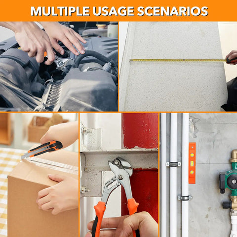 All In One Home And Auto Repair Tool Kit 157Piece Set With Durable Plastic Toolbox Storage Case Pliers Wrenches Screwdrivers Sockets Hex Keys Hammer Hacksaw Level And More For DIYers And Everyday Home Projects used in various scenarios