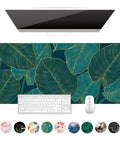 Ultra Large Green Tropical Leaves Desk Pad For Keyboard, Laptop And Computer, XXL Gaming Mouse Pad, Extra Big Full Size Mouse Mat, 35.5 By 15.7 Inches, Desk Setup Game Ready For Work And Gaming.