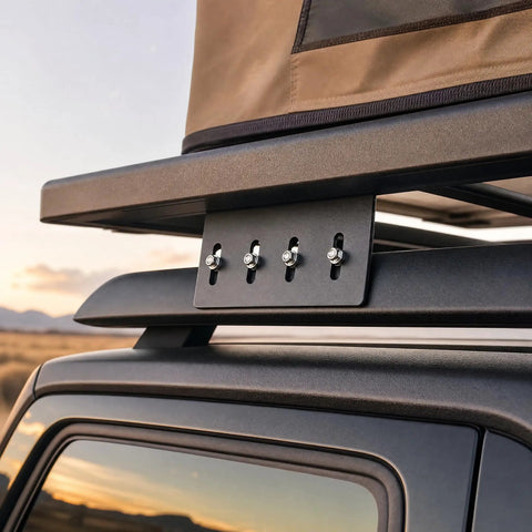 Heavy Duty Roof Rack Mounting Brackets Set 6 Inch By 1.5 Inch Steel Plates, 10 Pack, Cold Rolled Black Finish, Rust Resistant, Beefy Mounting Hardware For SUVs Vans Trucks mounted on SUV roof rack