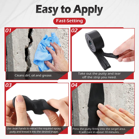 Black Moldable Silicone Putty Pre Cut Strips Non Hardening Gap Sealant For Ductwork And Windows steps to apply and seal gaps.