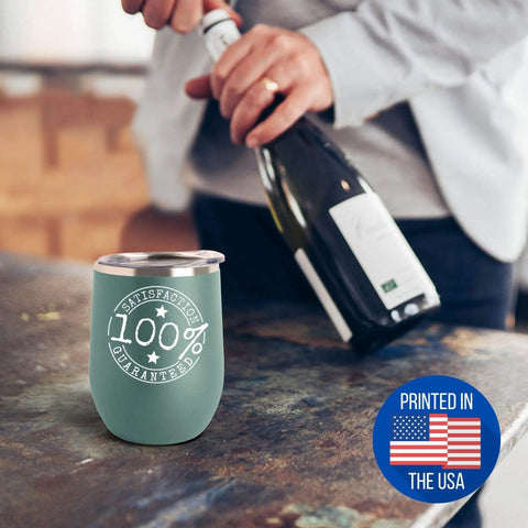 12 Oz Teal Vacuum Insulated Stemless Wine Glass With Lid Keeps White Wine Cold Or Red Drinks Warm Gift For Hobby Lovers