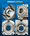Rear Wheel Bearing And Hub Assembly For Dodge Charger 2009 To 2014, Chrysler 300 2009 To 2014, And Dodge Challenger 2008 To 2014, 5 Lug Wheel Hub No ABS, OE Style Replacement, Compatible With 512369 And Similar Hubs, close-up view.