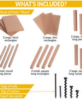 Kids Foam Wood Craft Kit 18 Piece Hands On Build Set For Boys And Girls Dope STEAM STEM Learning Toy Educational Construction Toys For Creative Play And Skill Building, 18 foam wood pieces