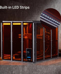 Kick-Ass 3D Printer Enclosure With Heavy Duty Blower To Sweep Fumes And Particulates Out Laser Safe Panels showing built-in LED strips.
