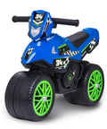 Kids Motorcycle Balance Bike For Tots Ride On Toy With Sounds Realistic Look Wide Wheelbase Rubber Coated Wheels Foot To Floor Riding Supports Up To 44 Lbs Blue For Ages 18 Months To 3 Years, front view