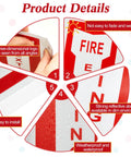 Product details of 3D Fire Extinguisher Sign With Arrow Down Aluminum Panel Wall Projection pre-drilled for easy installation