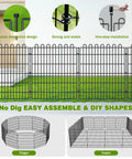 Easy Up No Dig Decorative Garden Fence Panels With Gate For Yard 24 Inch High By 20 Feet Long Metal Portable Animal Barrier