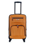 Expandable Spinner Carry On Luggage 19 Inch Orange That Rolls Easy With Four Directional Wheels Aluminum Telescoping Handle