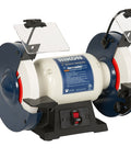 Slow Speed 8 Inch Bench Grinder With One Half HP Motor 1750 RPM Includes 60 Grit And 120 Grit White Aluminum Oxide Wheels Anti Vibration Feet
