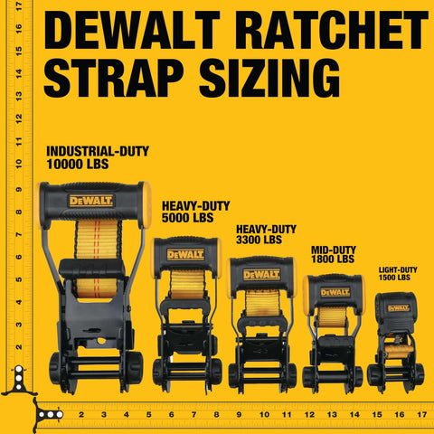 Beefy 2 Inch By 27 Foot Ratchet Tie Down Strap With Double J Hook For Heavy Duty Cargo Securement sizing chart