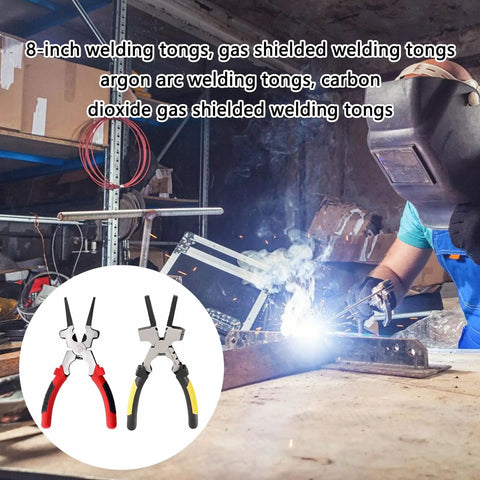 Heavy Duty 8 Inch Welding Clamp For TIG And CO2 Welding With Ergonomic Grip Carbon Steel Pliers featured in workshop setup