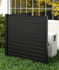 Two Panels Outdoor Privacy Screen For No Fuss Setup 48 Inch By 48 Inch Fence For Air Conditioner And Trash Can Enclosure PP Vinyl Decorative Fences For Garden Patio Lawn Black shielding air conditioner