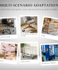 Top Shelf Rubber Furniture Pads Iron Clad Non Slip Chair Wheel Stopper locking various furniture including office chair and crib.