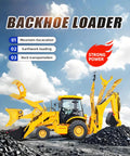 Towable Mini Digger For Demolition Tasks And Farm Projects with hydraulic system in action moving rocks