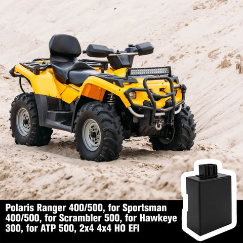 Premium Ignition CDI Module Box Fits 400 500 Series ATV Models 2004 To 2014 2x4 4x4 HO EFI Direct Replacement High Quality Aftermarket CDI Unit Replace OE 3089238 3090232 Easy Install Reliable Spark with ATV in sand