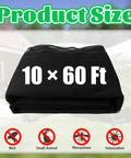 60 By 10 Feet Mosquito Netting For Garden And Outdoor Living Kickin Insect Barrier Mesh Screen In Black folded view