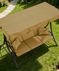 Replacement Patio Swing Canopy For Callimont Park 3 Seat Swing, 80 X 46 Inch, Waterproof UV Resistant Top Cover Beige