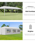 Heavy Duty Outdoor Party Tent 10x30 Gazebo with Removable Sidewalls Waterproof Shade Shelter shown in backyard setting