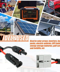 10 AWG Solar Panel Connector Cable For MC4 To 50A 600V Anderson Adapter with images of solar applications.