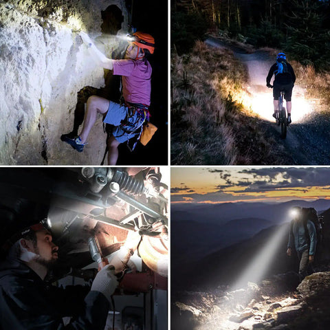 Beefy Rechargeable LED Headlamp With Stepless Dimming 2000 Lumen Beaming Headlight Flashlight For Outdoors in various uses