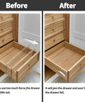 Before and after images showing drawer use with 24 Pack Clear Non Slip Drawer Stops With Stainless Steel Screws Lock It Down Tight Stop Sliding Drawers Guarantee Peace Of Mind For Real Home Refresh Today.