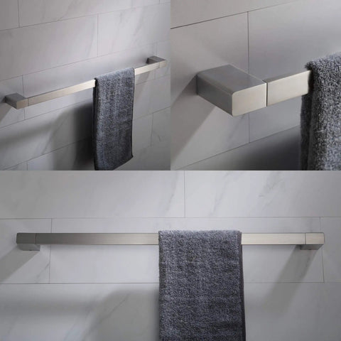 Heavy-Duty Solid Brass 24 Inch Bathroom Towel Bar In Brushed Nickel Finish Rust-Resistant And Long-Lasting Easy-Install Bath Hardware With Ample Space For Towels And A Lifetime Limited Warranty