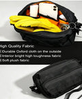 Secure Nav Tank Bag For Savage Off Road E Bike Keeps Your Screen Front And Center So You Dont Look Down And Dodge Crashes While Rocking The Trail. Black Oxford cloth tank bag open with phone and gloves