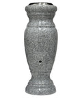 Real Granite Flower Vase With Stainless Steel Inner For Home Decor And Gravesite Memorials Durable Outdoor Garden Lawn And Yard Display 4 By 4 By 10 Inches Gray 633