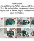 Assembly instructions for Toddler Swing With High Back Bucket Seat And 59 Inch Heavy Duty Iron Chains showing step-by-step setup process