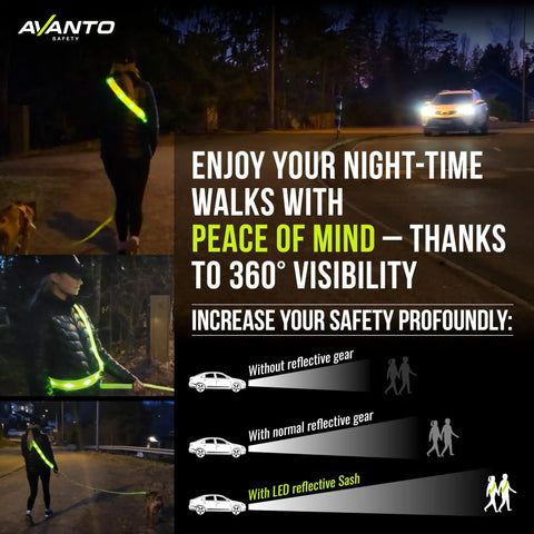 Super Bright Led Reflective Running Sash With Usb Rechargeable Lights Boost Night Visibility For Runners Straight Up Traffic Safety Strap For Evening Joggers Rock Solid Protection On Any Street Or Trail
