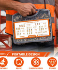 Person holding Complete Rivet Nut Kit With Five Hundred Ten Pieces SAE And Metric Galvanized Carbon Steel Flat Head Threaded Rivets.