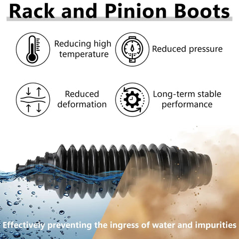 Universal Steering Rack Boot Kit DIY Friendly Pro Grade Inner Tie Rod Boots For Rack And Pinion, Dustproof Silicone Boot