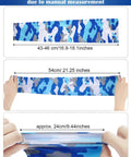 Dimensions of 9 Pairs Unisex UV Protection Arm Sleeves Ice Silk Cooling Covers for Outdoors shown with blue camouflage.