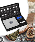 Pocket Digital Gram Scale On The Go 1000G 0.1G With 6 Unit Modes G Oz Gn Ct Dwt Ozt, displaying 50g weight on screen.