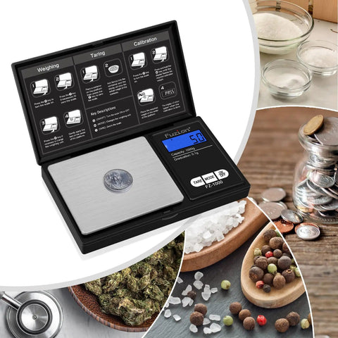 Pocket Digital Gram Scale On The Go 1000G 0.1G With 6 Unit Modes G Oz Gn Ct Dwt Ozt, displaying 50g weight on screen.