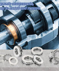 Front view: four PATIKIL 51101 thrust ball bearings, 12x26x9 mm, chromium steel (GCr15), silver