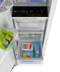 Interior view of 18 Inch Panel Ready Freezer Column With 8.6 Cubic Feet Heavy Duty Storage, Built In Ice Maker, Frost Free Energy Star Rated.