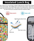 Desert Cactus Floral Insulated Lunch Tote interior and materials overview, highlighting PEVA liner and Oxford cloth.