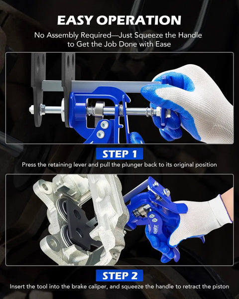 Heavy Duty Brake Caliper Piston Compressor Tool For Single Dual And Quad Pistons Disc Brake Caliper Retraction Tool usage steps