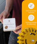 4 Inch Decal Remover Eraser Wheel For Cars And Boats Remove Stickers Adhesive Vinyl Pinstripes Glass Metal Emblems shown with packaging